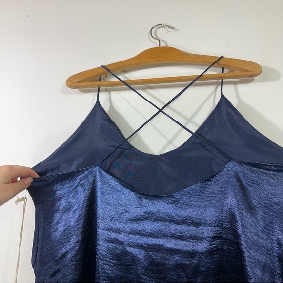 NWT Lumiere Shimmer Cami Navy Blue Dress - Picture 8 of 10